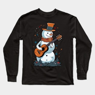 Christmas Guitar Gift Santa Claus Guitarist Funny Guitar Long Sleeve T-Shirt